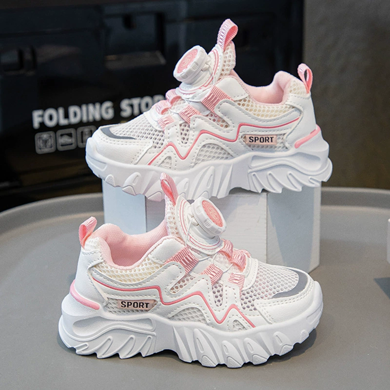 Дышащие детские кроссовки Дышащие детские одиночные кроссовки Летние новые студенческие маленькие белые туфли