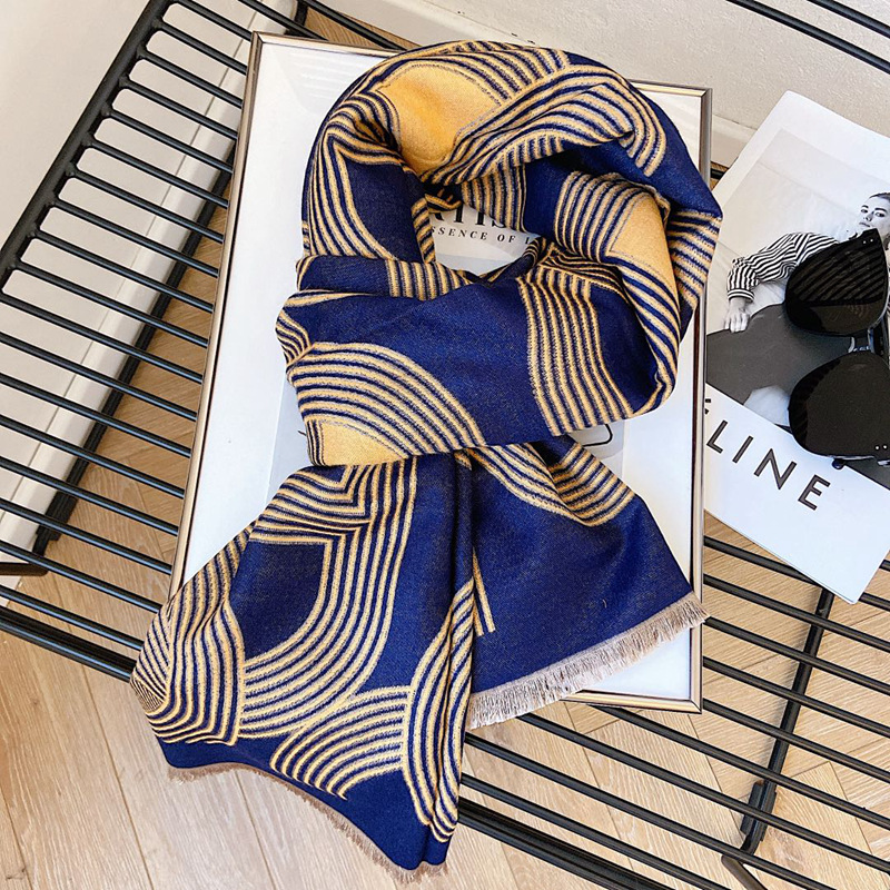 2021 estilo coreano versátil nueva bufanda de cachemira invierno de mujer engrosada cálida bufanda de dos colores de doble cara chal de doble uso