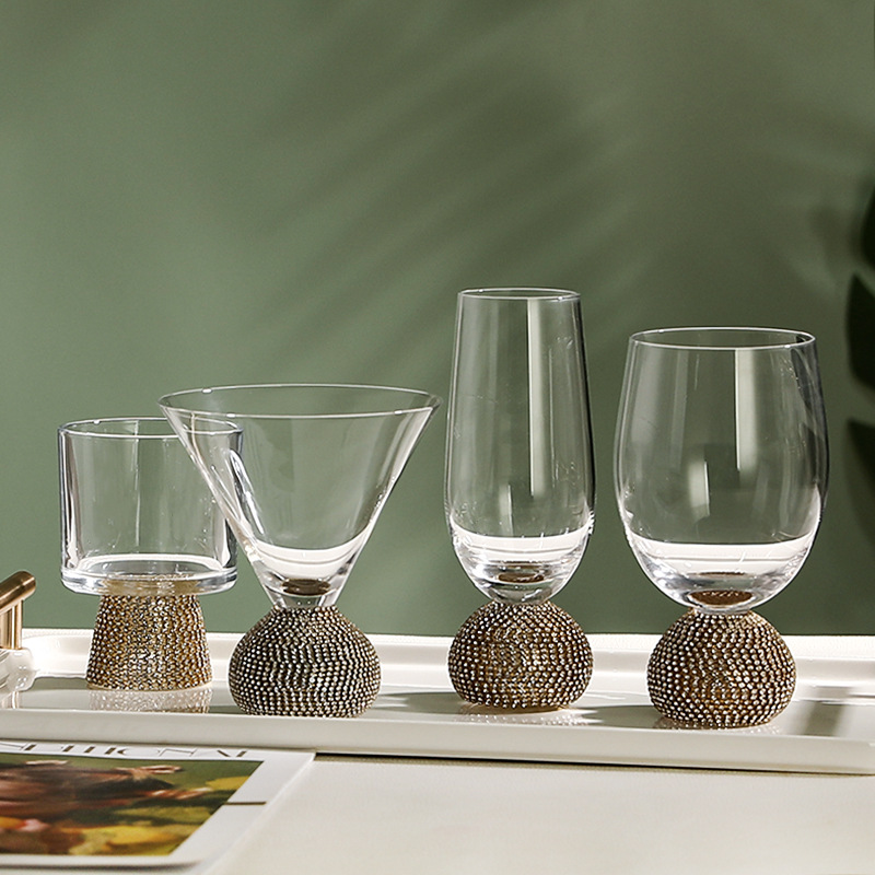 Charming wine glass, water glass, red wine glass, cocktail glass, light luxury INS-style toothbrush cup, couple cup, household crystal glass