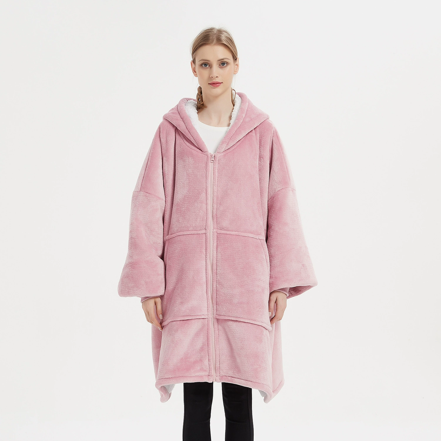 Flannel pijama with hood for beloved, Amazon, increased thickness, plus size, 2023 collection