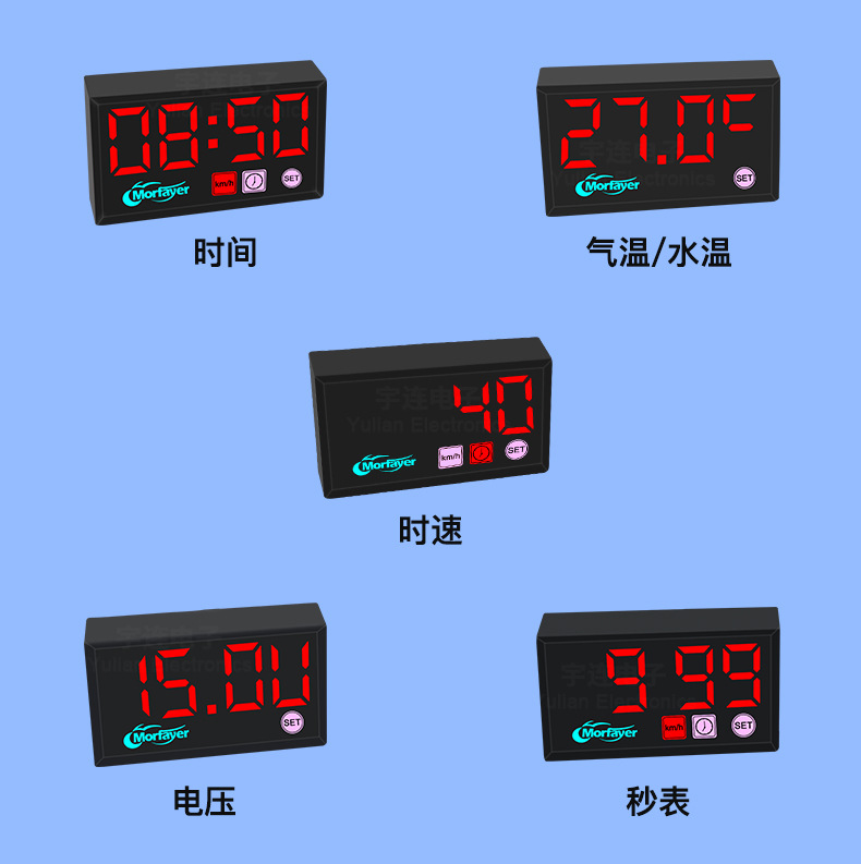 New Product Exquisite Led Motorcycle Electric Vehicle Five-In-One Multi-Function Car Speedometer Gps Module Accurate Speed Measurement