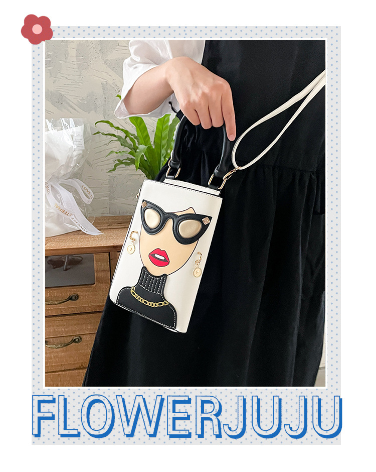 345g Weight Cotton Lining Material Sewing Thread Fashion Element Zipper Closure Type Single Shoulder Strap Strap Type Crossbody Bag Bags Type Casual, Shopping Occasion Pu Leather Material Human Pattern All Seasons Season Women's Gender Streetwear Style Square Shape Medium Size Women's Medium Pu Leather Human Streetwear Sewing Thread Square Zipper Crossbody Bag 无