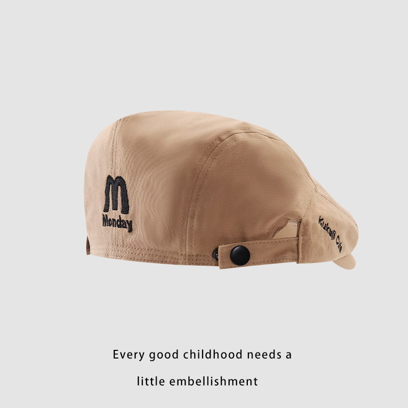 Sombreros anti-belé, sombreros para niños y niñas, sombreros de pintores, primavera y otoño, 2024 nuevo estilo retro de estilo de puerto, sombreros de boca de pato, marea