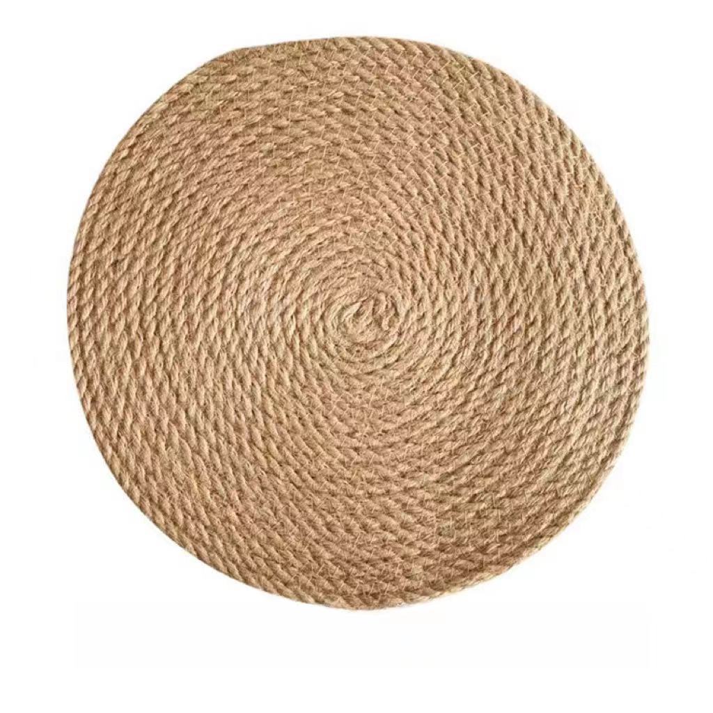 Pie Pie Pie proceso de tejido de paja estallado transfronterizo lino almohadilla de taza almohadilla de cuerda de lino almohadilla de aislamiento térmico almohadilla de yute de alta calidad