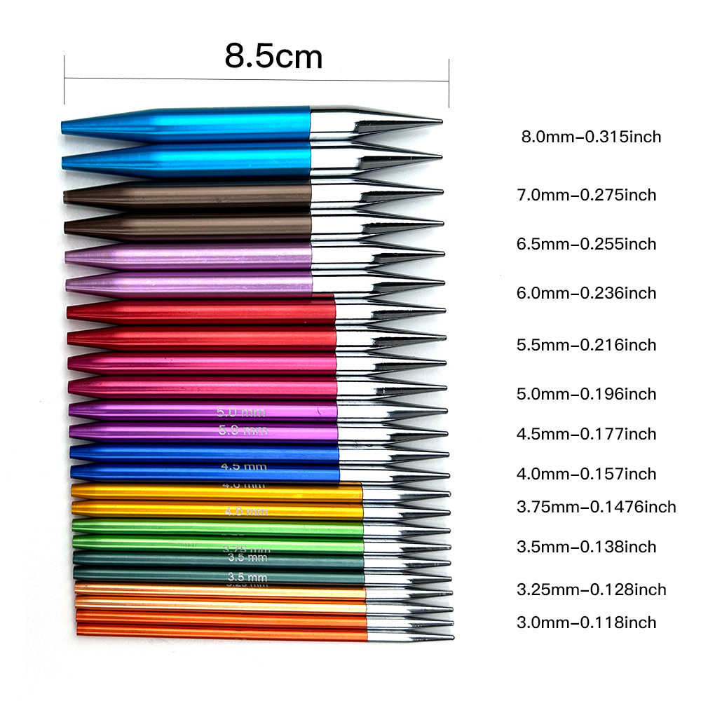 Aguja de suéter desmontable aguja de trenzado aguja de anillo alargada multifuncional set color blanco aguja bicolor 8CM un conjunto de 12 pagos