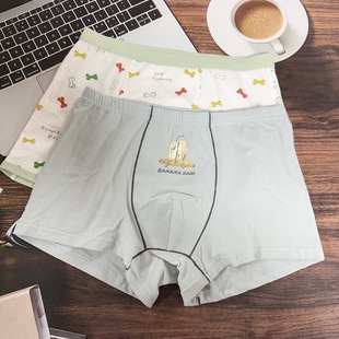 Boys' Underwear Combed Cotton Pure Cotton Antibacterial Bottom Soft and Comfortable Student Cartoon Boys' Boxer Briefs Wholesale