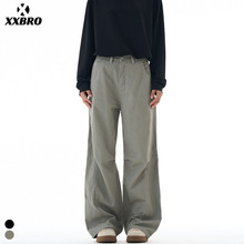 xxbro男装#美式高街水洗褪色潮牌直筒宽松休闲裤显瘦百搭工装裤男