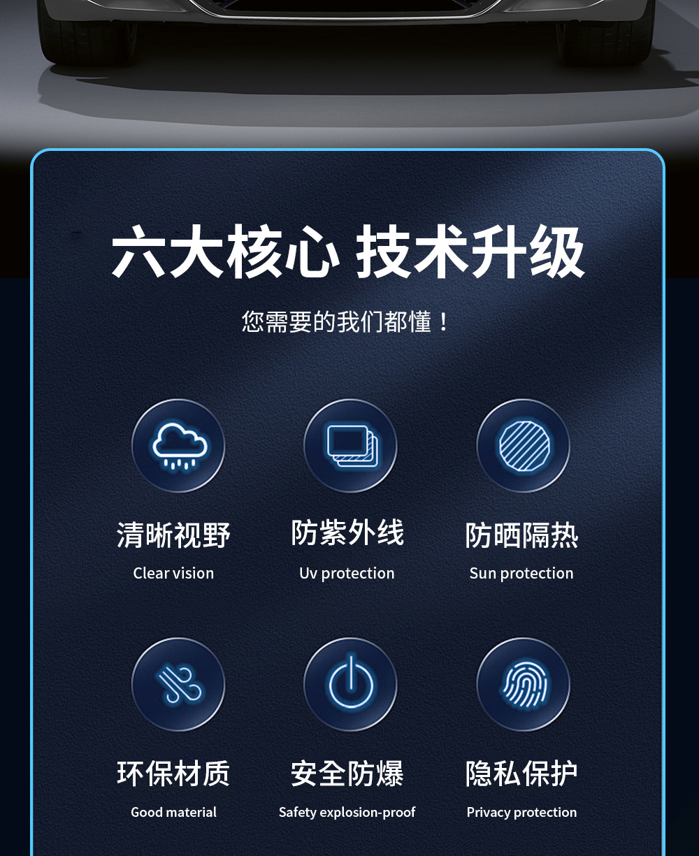 Changan Automobile 5G High-Insulation Glass Film, Sun Protection Privacy Window Film, Explosion-Proof Film, Full-Car Film, UV Protection Sunshade
