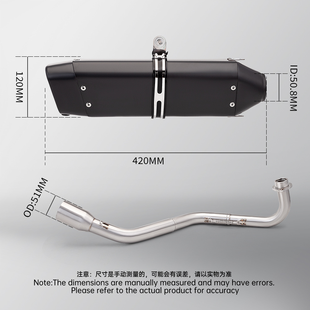 Little Monkey Msx125 Exhaust Pipe Stainless Steel Front and Rear Muffler 2012-2020 Non-Destructive Installation