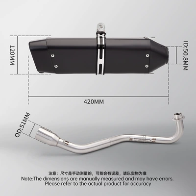Motorcycle exhaust pipe, Pipe Stainless Steel Front