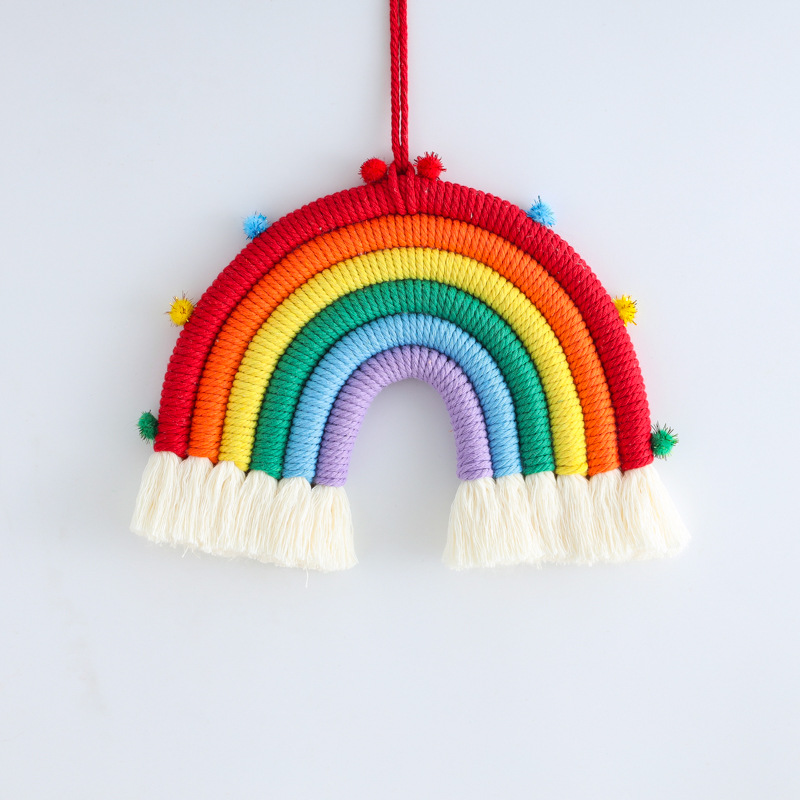 Fuente de la fábrica Dream Catcher borla del arco iris adornos creativos hogar colgante en stock tapiz tejido al por mayor