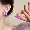 3-耳钉-紫色花朵