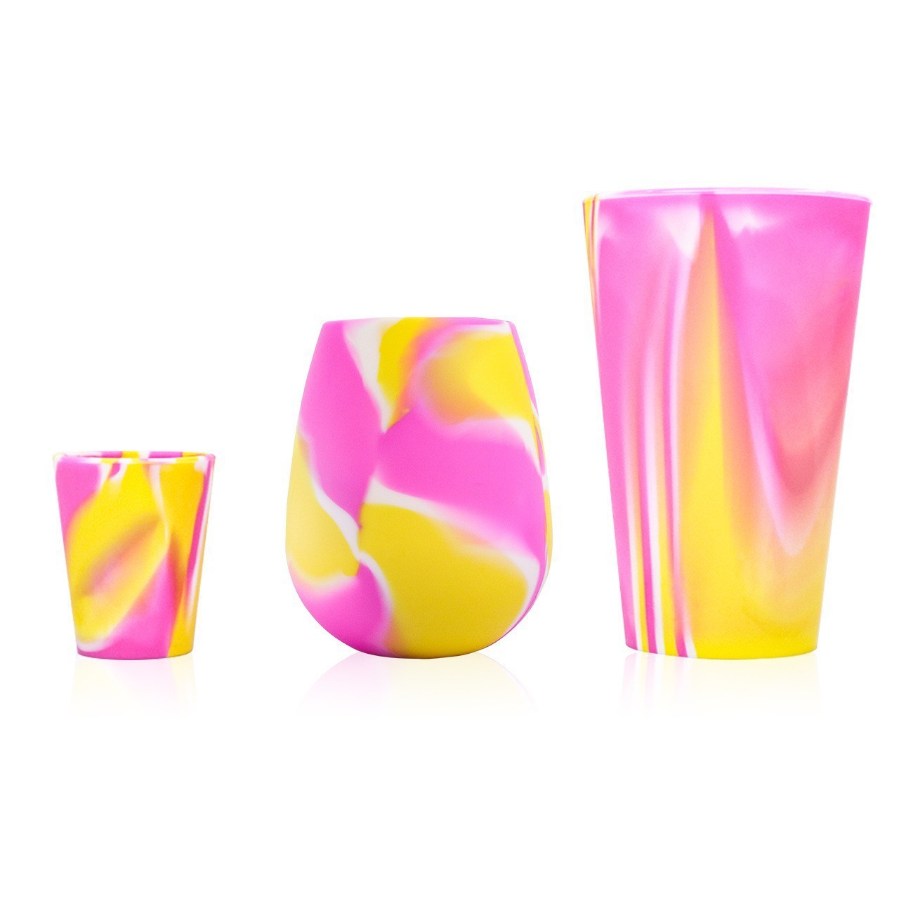 FDA认证硅胶杯 创意日常饮水杯户外便携彩虹杯支持印刷logo硅胶杯