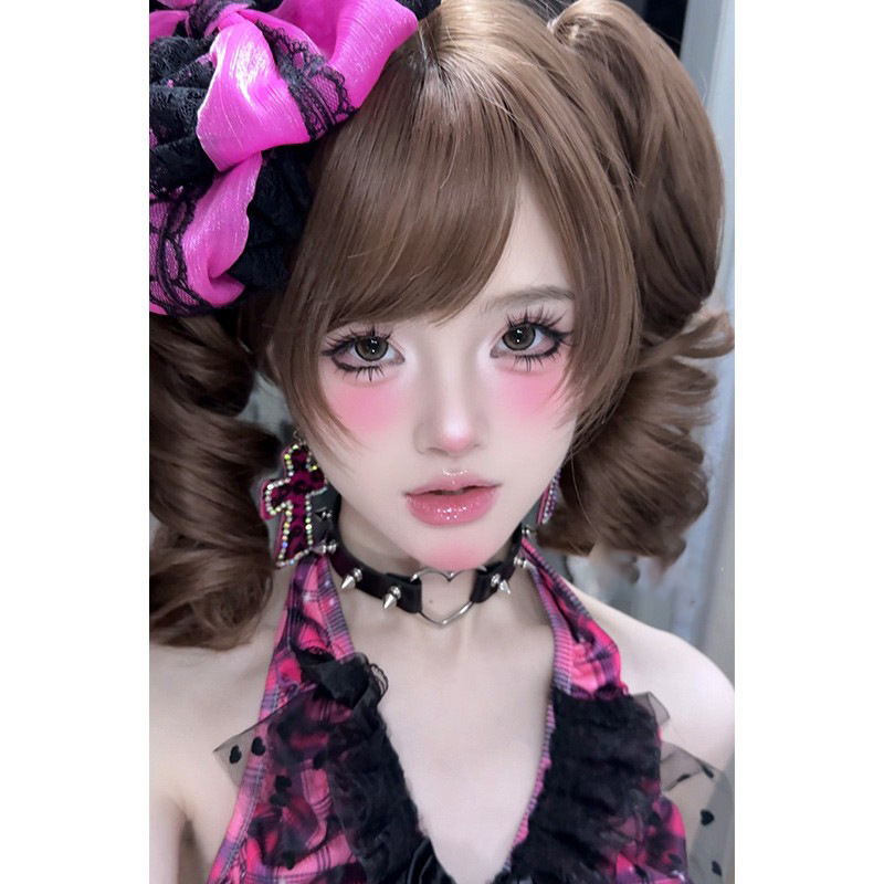 假发女自然减龄双马尾虎口夹罗马卷lolita新款女日常卷发短发小卷|undefined