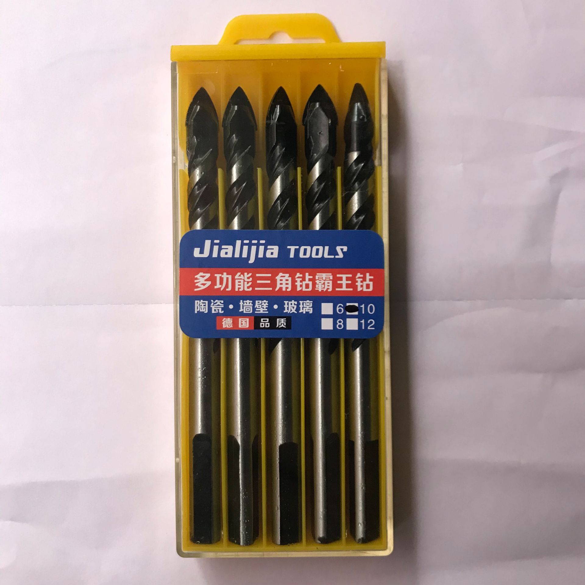 Fabricante de fuente taladro de aleación taladro de triángulo de cerámica de vidrio pared Overlord taladro alemán de cuatro cuchillas taladro cruzado