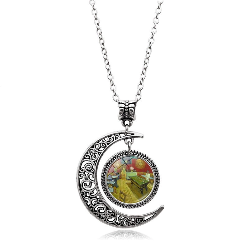 Подвеска, серебряное ожерелье, ретро аксессуар, свитер, with gem, европейский стиль