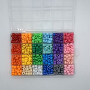 Amazon hot sale plastic small barrel beads 9 * 6mm seed beads diy children handmade beaded boxed material