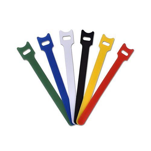 Cat-shaped hook and loop strap bundler power cord data cable charging cable storage T-shaped nylon colorful cable organizer