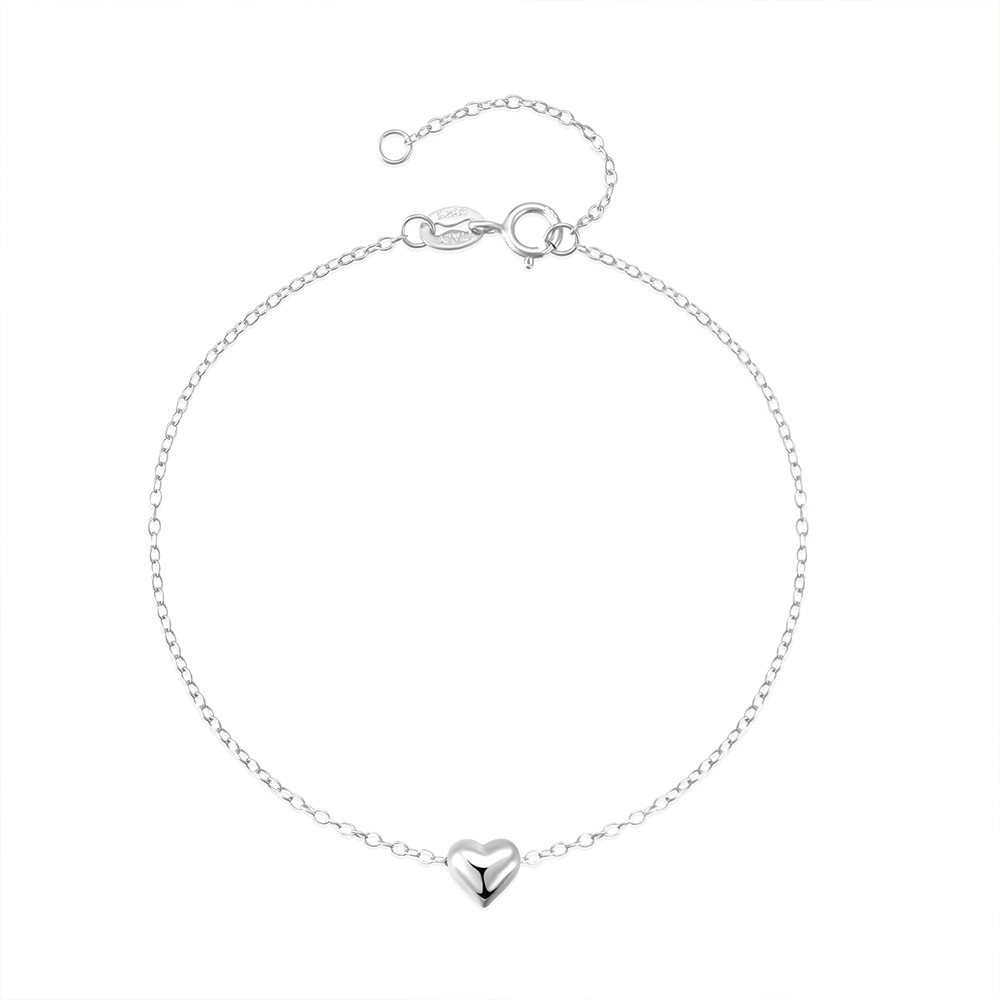 Einfacher Stil Herzform Sterling Silber Überzug Armbänder display picture 17