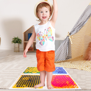 Interesting Baby Crawling Mat Liquid Texture Design Wear Resistant Durable Waterproof Non-Slip Growth Good Companion 4 Pack