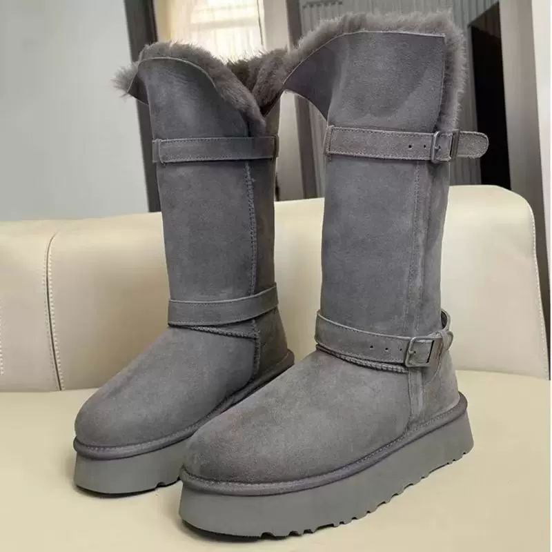 时尚厚底雪地靴女冬季女鞋新款棉鞋女士棉靴休闲冬天鞋子女款靴子