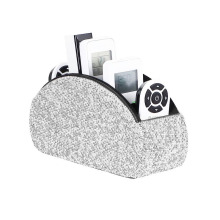 热销镶钻多功能收纳盒桌面高档家居储物盒化妆品遥控收纳柜