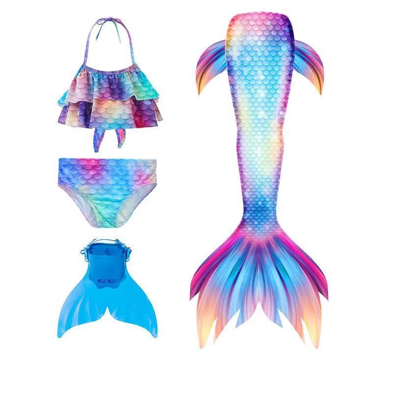 Niños sirena de cola set femenino de verano bebé trajes de baño niña pequeña falda de princesa 2023 nuevo