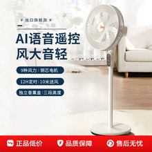 德国马斯迪新款家用电风扇语音落地扇遥控宿舍台立两用静音大风力