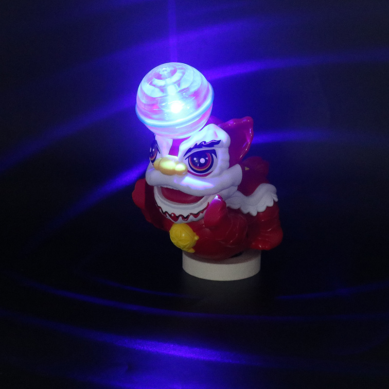 Tiktok mismo estilo nacional moda Stunt Top Ball Lion Dance rotating 360 Xingshi colorido luz música juguetes para niños al por mayor