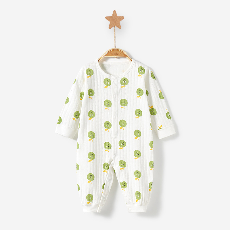Bebé mono primavera y otoño verano bebé algodón manga larga traje aire acondicionado mameluco hombres y mujeres ropa delgada recién nacido