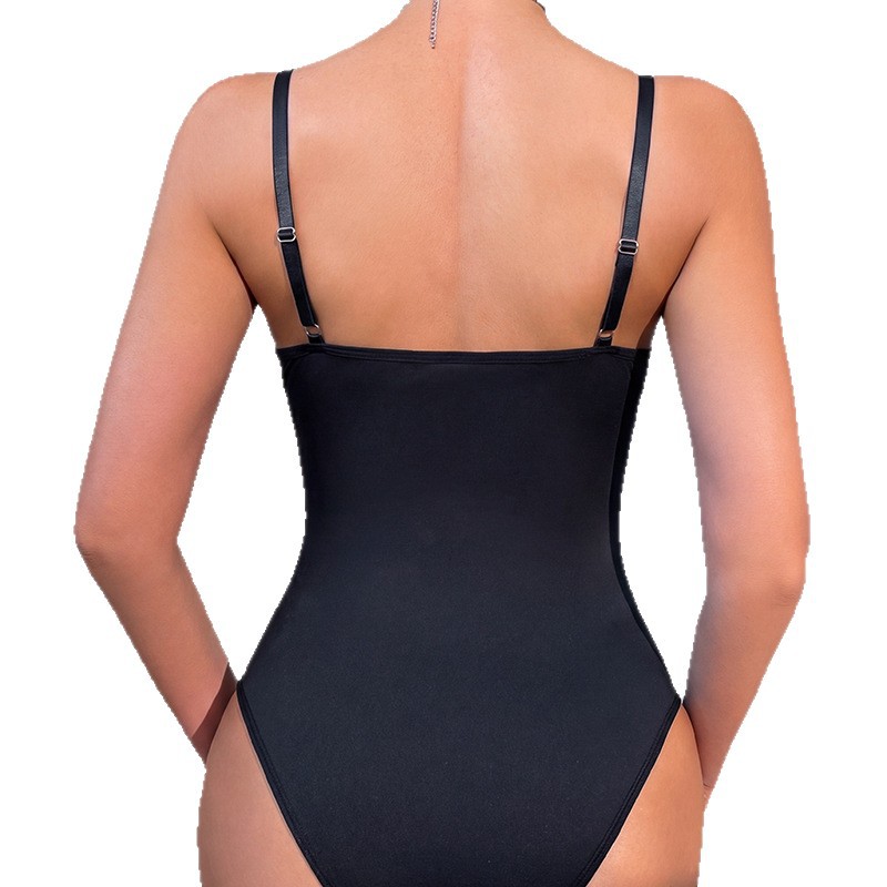 Sexy hottie sleeve sleeve mesh lace insight out-of - the-box black jumper thong image 5