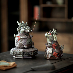 Tea pet decorative exquisite gold toad creative wealth-bringing dragon can be raised Kirin tea playing tea tray Zhong Kui tea plate Gongfu tea set