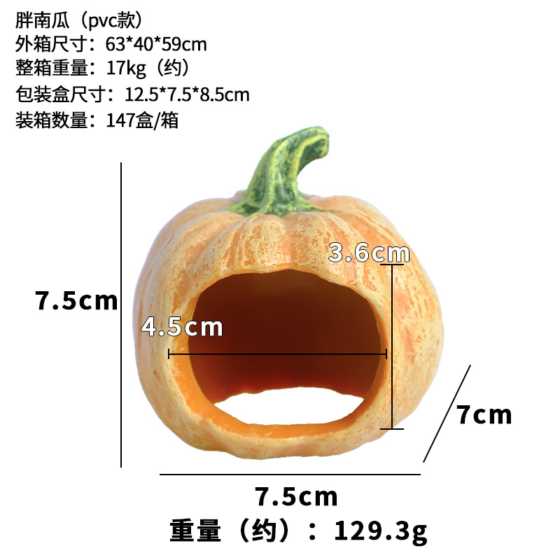 Venta caliente pecera acuario decoración de resina escondida decoración de la casa calabaza sumergida paisaje de Halloween olla de reproducción desove