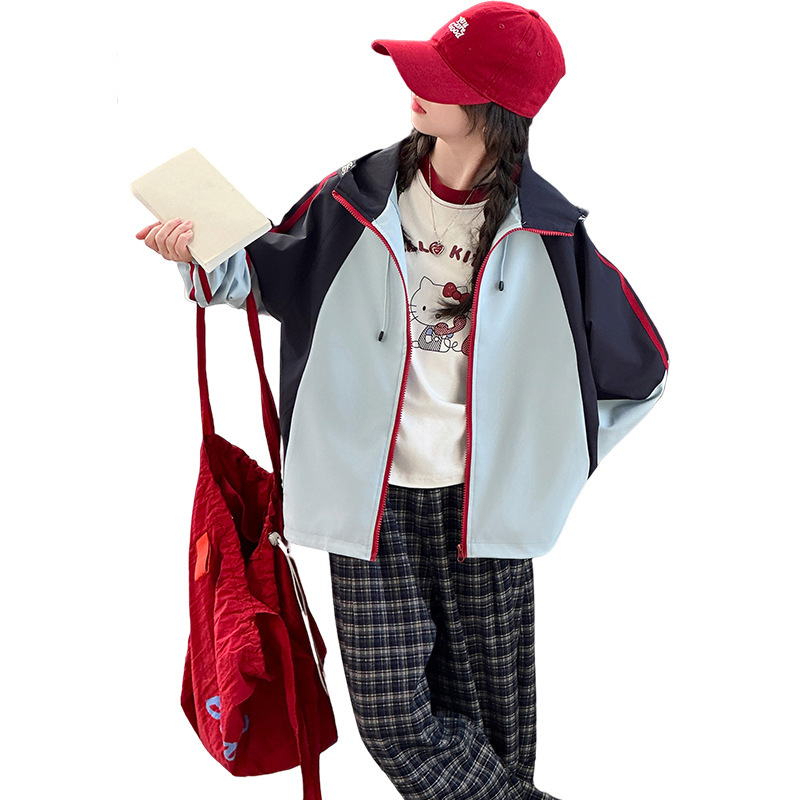 春秋款女童冲锋衣夹克2025新款儿童韩系中大童时髦秋装棒球服外套|undefined