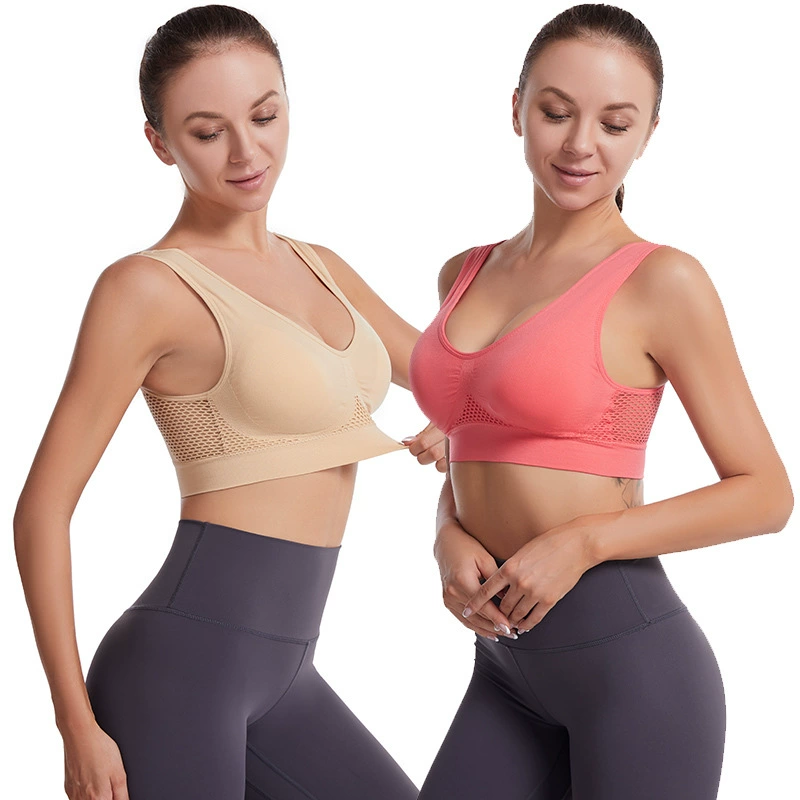 Wireless bra, breathable sports bra, yoga clothing, underwear, plus size