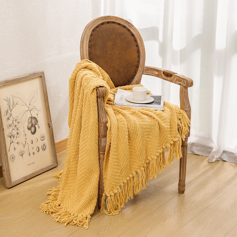 北欧シェニールニットブランケット毛糸ブランケットオフィスの昼休みブランケット