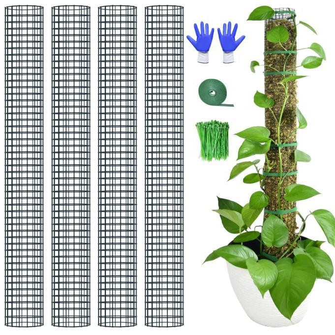 4 根装金属苔藓杆40英寸苔藓杆龟背竹植物堆叠泥炭藓杆