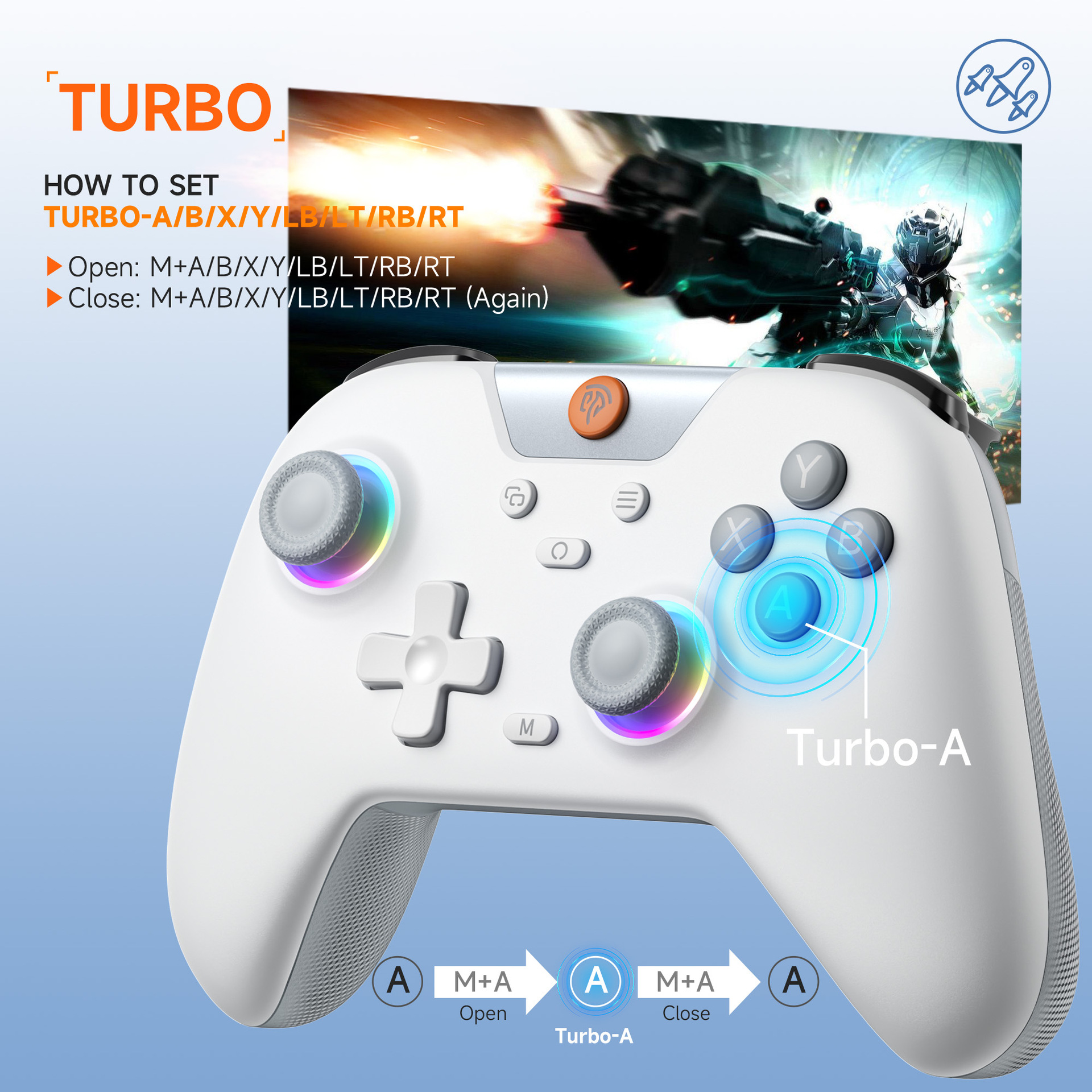 Controller di gioco RGB EasySMX X05 in vendita, con cavo in ceramica, connessione a 4 modalità, multifunzione, configurazione elevata_voghion.com