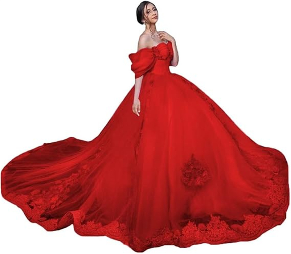 Aliexpress Amazon encaje calcomanía hombro abierto vestido de adulto vestido de baile vestido vestido de princesa vestido de mujer