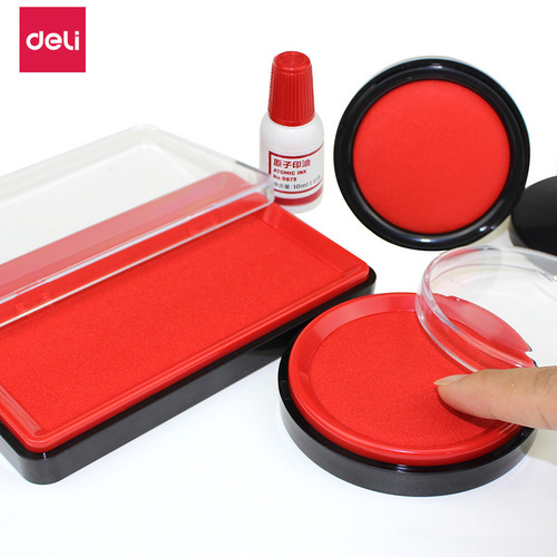 Deli ink pad large fast-drying financial seal box printing ink pad refill ink pad oil wholesale