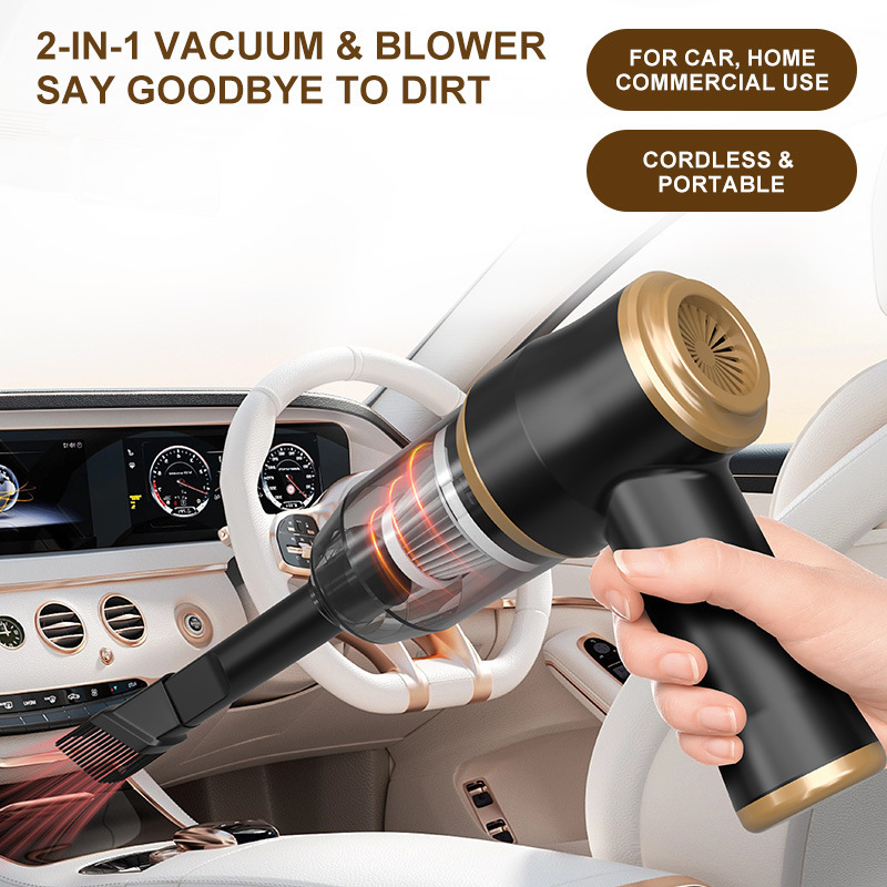 Cross-Border Portable Handheld Wireless Dust Blower with High Suction Power, Dual-Use for Car and Home, Suction and Blowing Integrated Car Vacuum Cleaner
