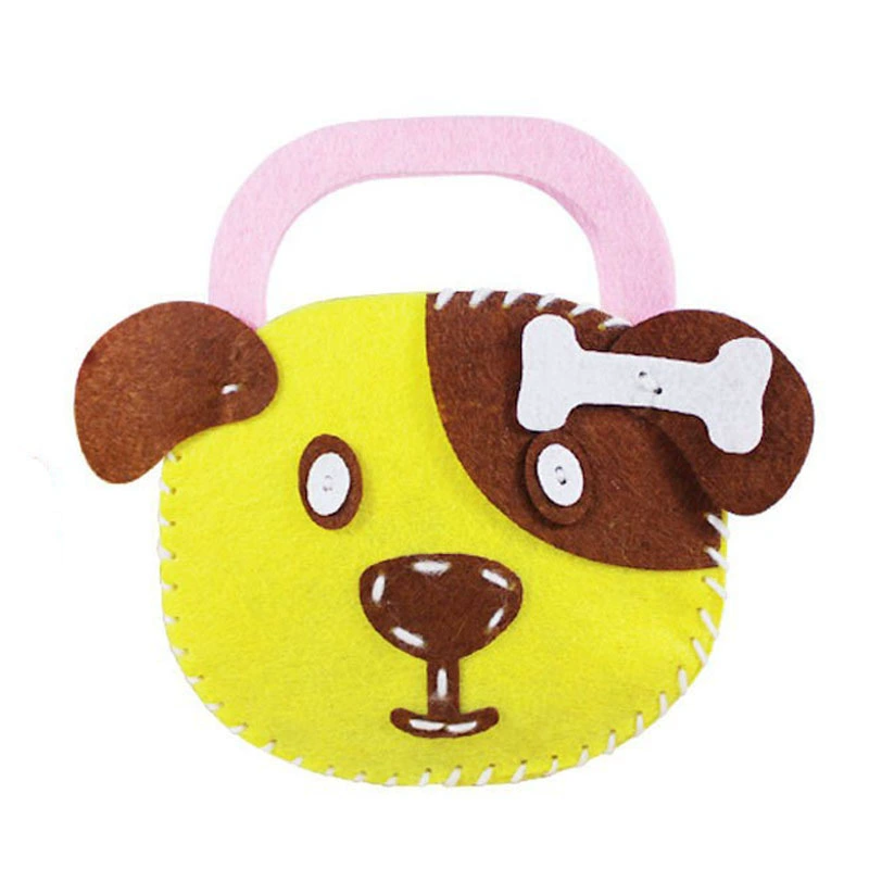 Felt Non-Woven Craft Bag Kit, DIY Handmade Purse Materials, 15×19 cm, Kids Craft Set