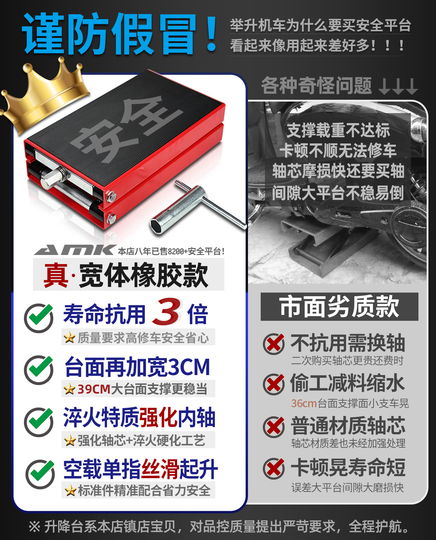 Heavy-duty vehicle lift 0kg with widened top platform, motorcycle lift table, hydraulic lift, repair platform