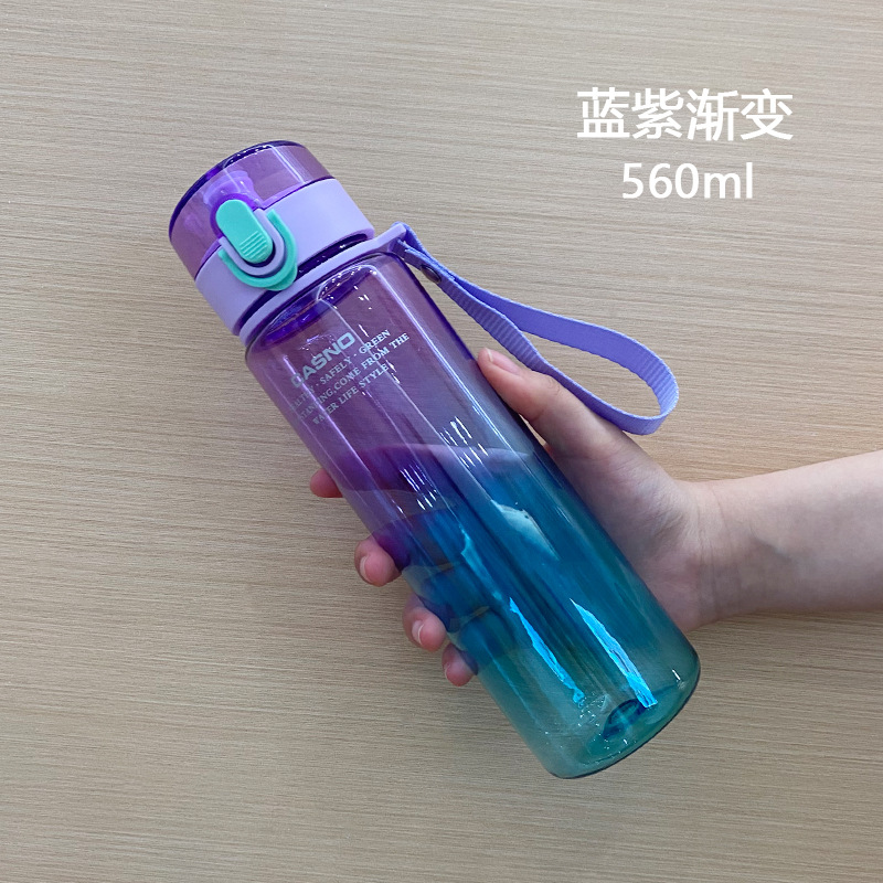 Cassino esmerilado deportes taza de agua portátil de plástico taza para hombres y mujeres creativo estudiante portátil hervidor con tapa espacio taza