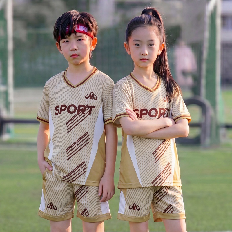 Camiseta transfronteriza de fútbol infantil de manga corta, camiseta de entrenamiento transpirable para estudiantes de fútbol primario de verano image 5