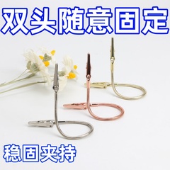 安定したシンプルな双頭デスクトップノートホルダー垂直カードホルダーかわいいフォトホルダーラベルホルダー垂直ワニクリップホルダー