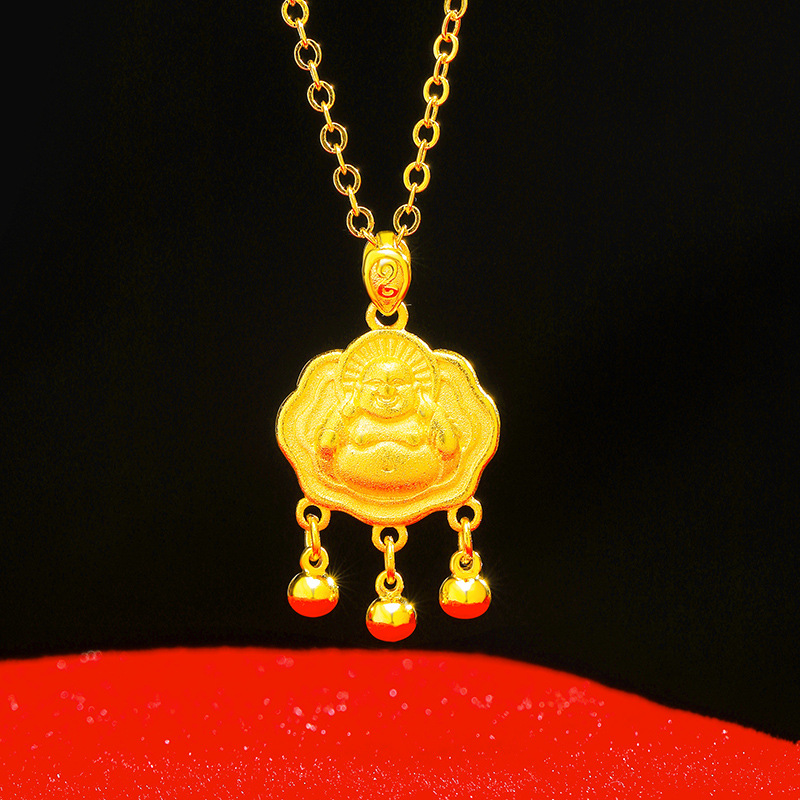 Vietnam arena oro Abacus larga vida bloqueo clavícula colgante vintage hueco campana bloqueo bebé 100 años de edad colgante de joyería al por mayor