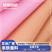 170g弹力全棉拉架面料现货40S冰瓷棉汗布夏季凉感T恤短袖打底衫布