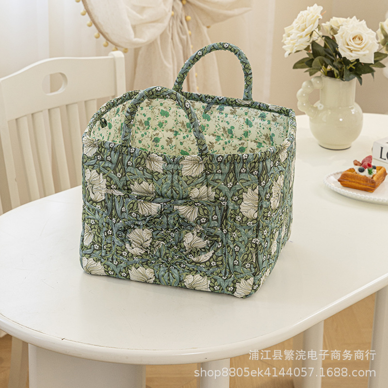 対外貿易輸出家庭布芸収納バスケット韓国式田園風携帯下着雑物整理枠機洗濯収納バスケット