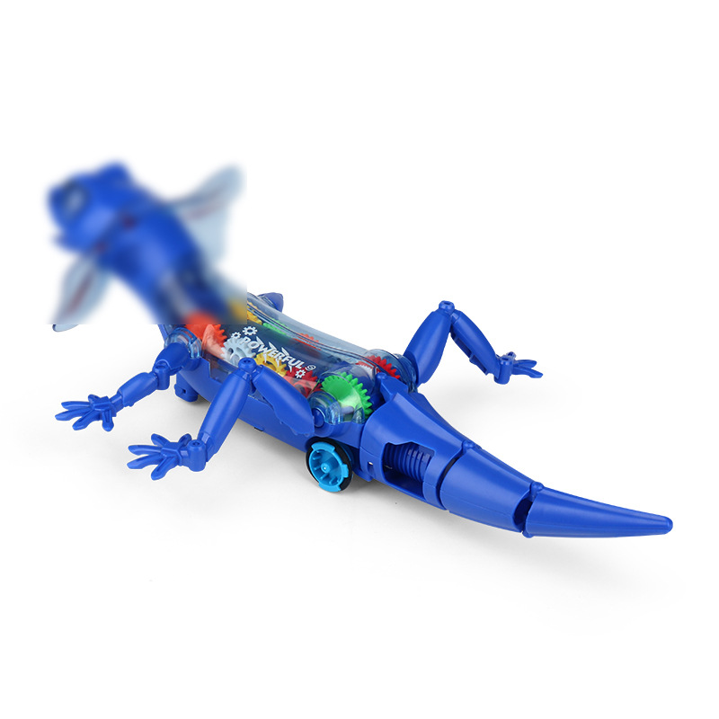 Transfronterizo nuevo sonido eléctrico y luz lagarto engranaje transparente reptil modelo Música puesto ligero mercado nocturno juguete